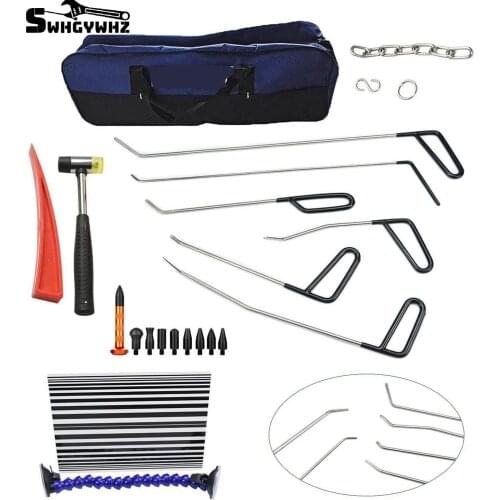 Auto Parts Repair Set Paintless Dent Repair Tools Dent Removal Rod Set Car Dent Puller Auto Body Tools Tap Down Hammer