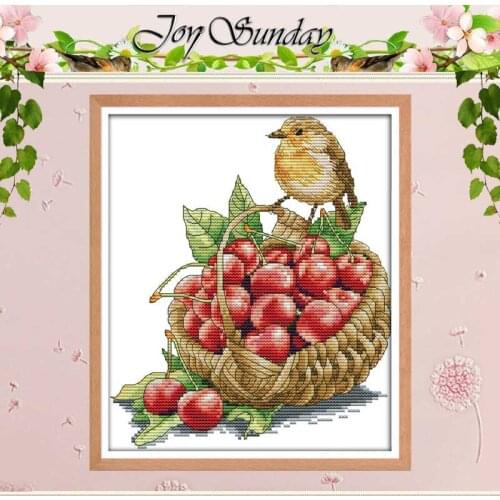 Bird and cherries counted Cross Stitch 11CT 14CT Cross Stitch Set Wholesale DIY Animals Cross-stitch Kit Embroidery Needlework