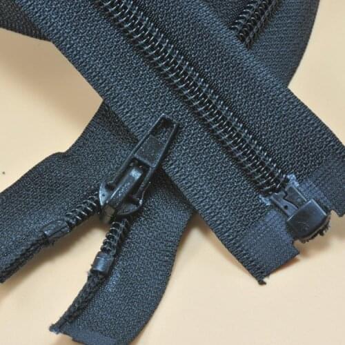 No. 5 zip Nylon open tail zipper Down jacket coat bag zipper injection molded plastic socket black fade Garment accessories 1pcs