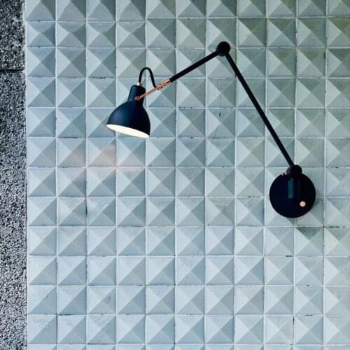 Nordic Denmark modern simple telescopic rocker arm retro wall lamp for bedside study bedroom living room reading wall light E14