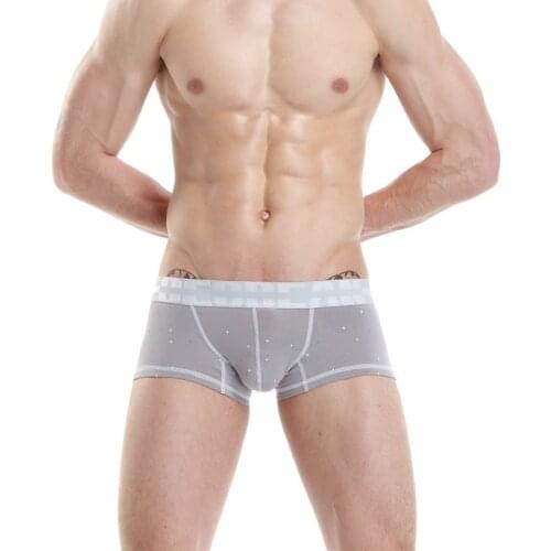 SEOBEAN New Mens Cotton Underwear Sexy Low-Waist Boxer Shorts Breathable Comfortable Seamless Boxers