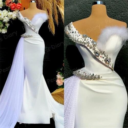 Feathers V Neck Party Dress Cheap Formal Evening Gowns Pleats 2020 Abendkleider Customized Satin Kaftans Prom Vestidos De Festa