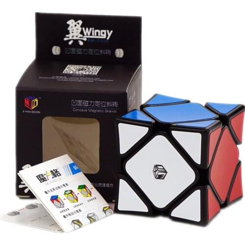 Qiyi X-Man Design Wingy Magnetic Cube 3x3 Concave Skewb Magnetic Positioning System Professional Puzzle Toys Gift