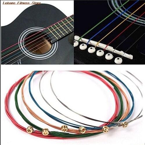Rainbow Colorful Guitar Strings E-A 1 Set 4/5/6Pcs For Acoustic Folk Guitar Classic Guitar Multi Color Copper Alloy/Steel