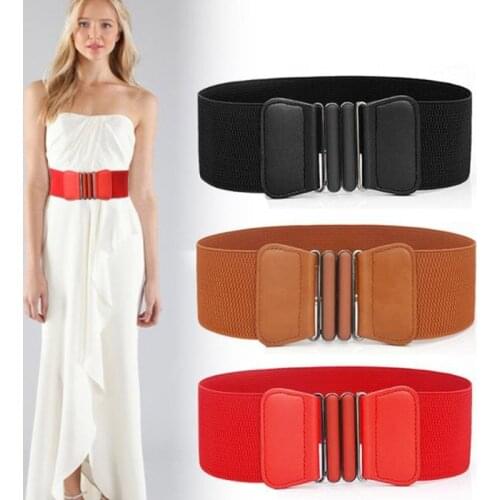 Fashion Brand Waist Belts Women Lady Solid Stretch Elastic Wide Belt New Dress Adornment For Women Waistband Waist Corsets