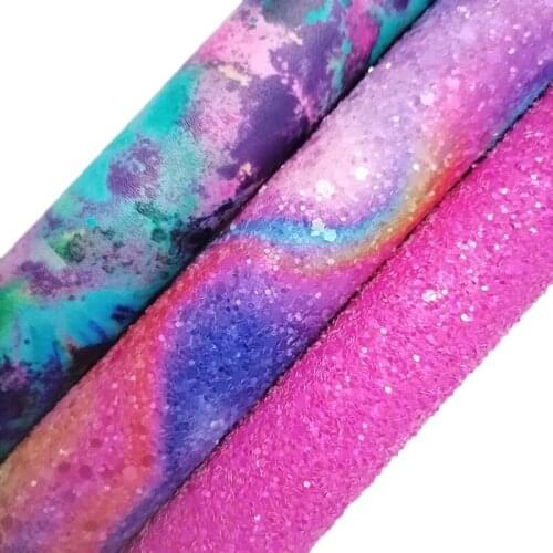 Rose Glitter leather, Rainbow Chunky Glitter Faux Vinyl leather Faux Leather Sheets For Bows Earrings DIY 21x29CM KM721