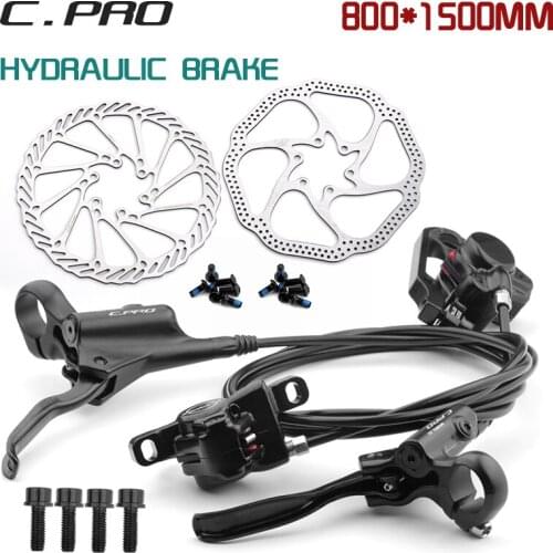C-PRO Mountain Bike Hydraulic Brake Front 800mm Rear 1500mm Pressure Brake G3/HS1 160mm MTB Rotor Brake Kit for MT200 HB-875