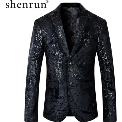 Shenrun Men Blazers Slim New Fashion Western Style Jackets Groom Suit Jacket Casual Blazer Singer Host Stage Costumes Plus Size
