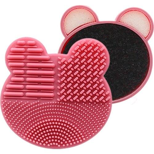 Silicone Eyeshadow Sponge Cleaner Pink Purple Silicone Box Dry or Wet Use Quick Clean Silicon Makeup Make up Brush Cleaner