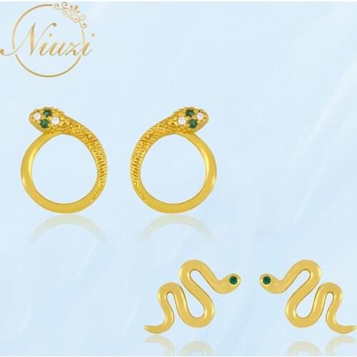 Goth Vintage Hoop Earrings For Women Fashion Simple Gold Color Snake Piercing Woman Stud Earrings Teens Trend Gothic Accessories