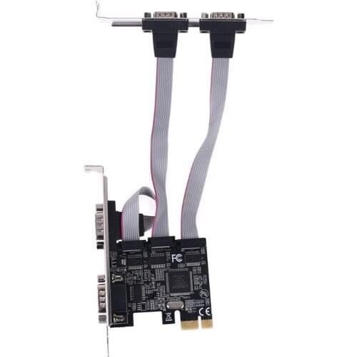 TXB071 PCI Express Add on Card 4 Ports Serial Riser Cards Multi RS232 DB9 COM PCIe Expansion Adapter Converter