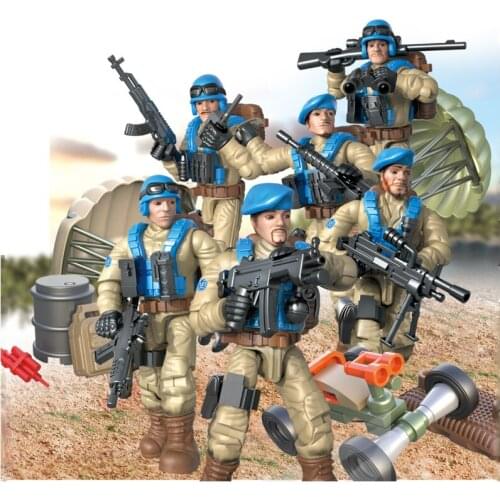 Military Series Special forces SWAT Figures Weapon parachute oil drum accessories Building Blocks Bricks Toys Gifts