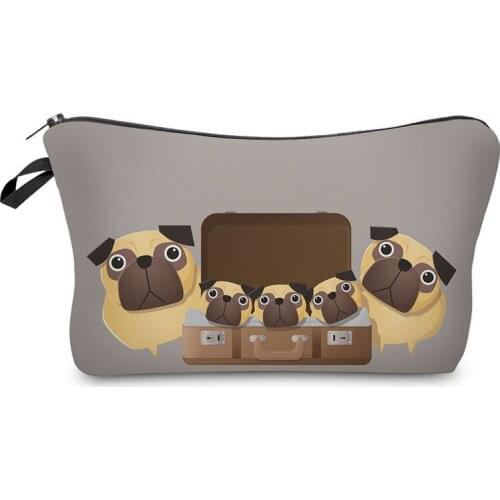 2019 Dog Pattern Prints Cosmetic Bag Travel make up bag Polyester Toiletry Bags necessaire feminina Dropshipping