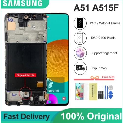 For Samsung Galaxy A51 lcd display with Sensor Assembly A515 lcd display Assembly A515F A515FD A515FN/DS Original 6.5'' LCD