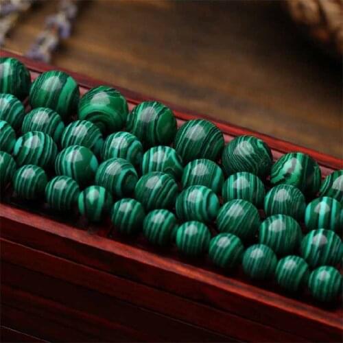 1 Strand Multiple Size Round Ball Beads Synthetic Malachite Stone Beads Manual Jewelry Accessories 4 6 8 10 12mm DIY Ornament