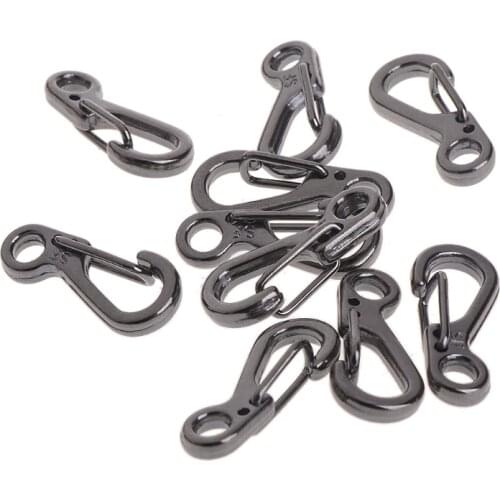 10PCS Mini Carabiner Key Ring Survival Tactical Gear Keychain Spring Hook