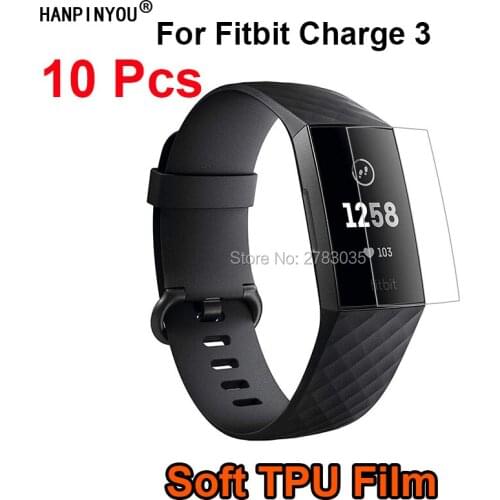 10 Pcs/Lot For Fitbit Charge 3 Wristband Bracelet Front Soft TPU Film Screen Protector (Not Tempered Glass)