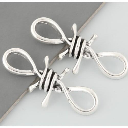 5pcs Silver Color Tool Leather Cord Charms "8" Knot Connector Pendant For DIY Handmade Jewelry Making Accessorie 45x19mm