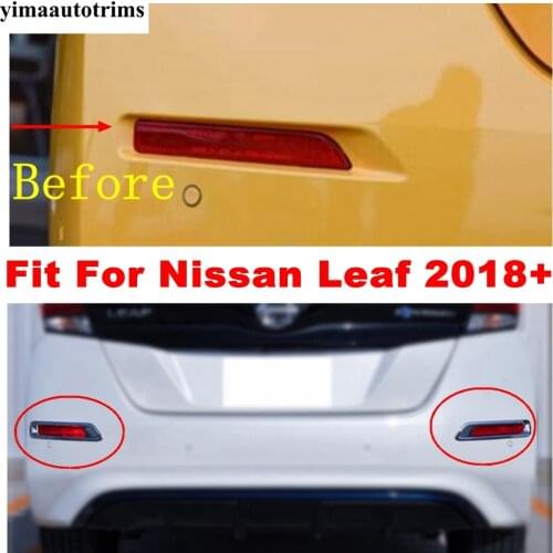 ABS Accessories Car Outside Chrome Rear Fog Lights Lamps Protection Cover Trim 2 Pcs Exterior Kit For Nissan Leaf 2018 - 2020