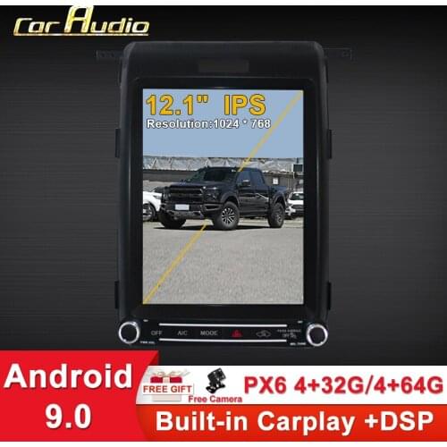 12.1" Android 9.0 DSP64+4 Tesla style Car GPS Navigation For Raptor F150 2009-2014 auto Radio stereo Multimedia player head unit
