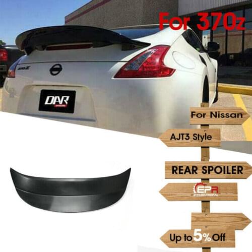 Car Accessories For Nissan 370z Z34 AJT3 Style FRP Fiber Glass Rear Spoiler FIberglass Trunk Splitter Lip Drift Part Tuning Kit