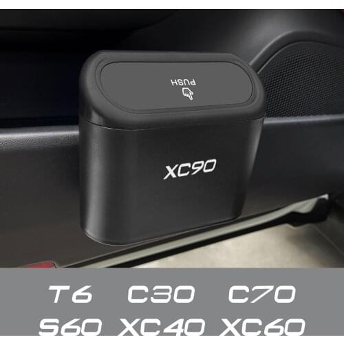 Car Hanging Garbage Storage Box For Volvo XC90 XC60 C30 T6 S60 C70 XC40 V40 XC70 V70 V60 V50 S80 S40 AWD V90 S90 Car Accessories