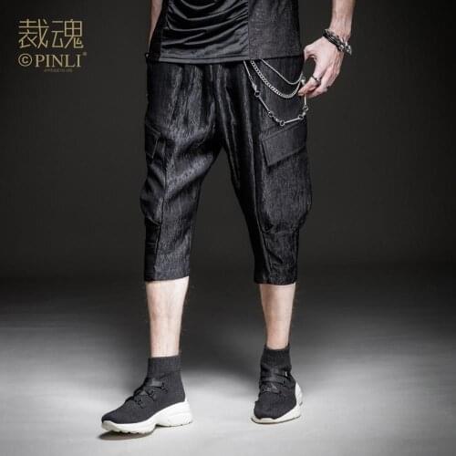 Free shipping New 2020 mens male black Original Design Soul spring dark casual 3/4 cropped pants trousers BC201217356