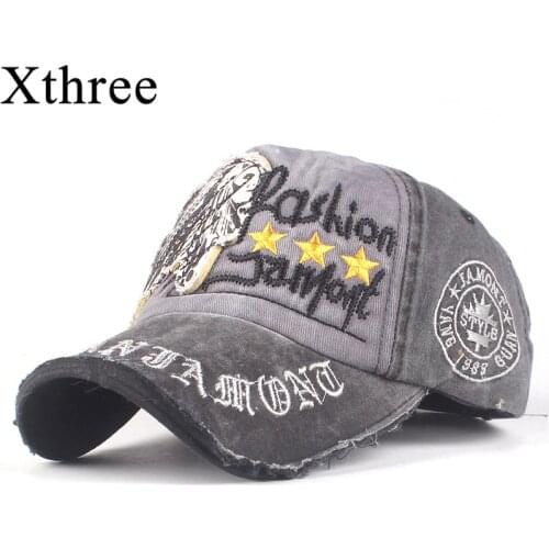 Xthree 100% Cotton Baseball cap Snapback Hats Autumn Summer Hat for Men Women Caps Casquette hats Letter Embroidery G