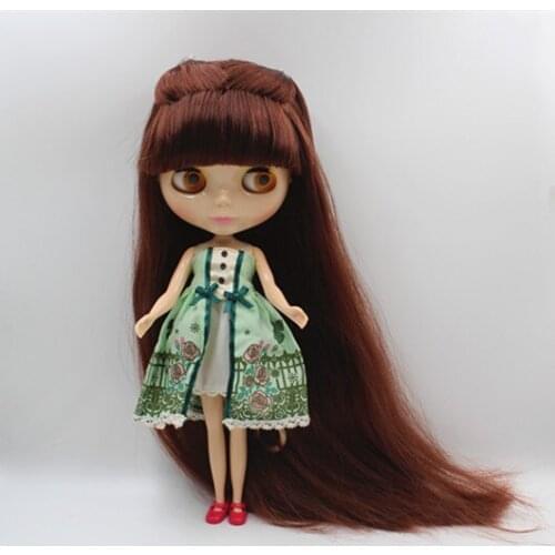 Blygirl Blyth doll Nude Dolls Brown Red Bloody Hair 1/6 Normal Body Extended Edition Hair Doll Doll Toy Gift