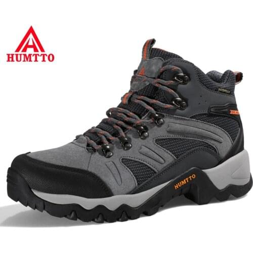 HUMTTO Waterproof Sports Hiking Shoes Genuine Leather Outdoor Hunting Climbing Boots Men Women Breathable Trekking Mens Sneakers