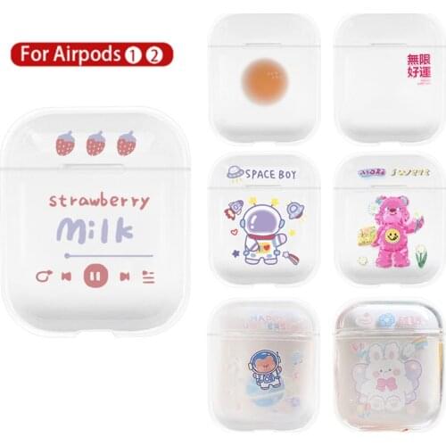 Case For AirPods 2 1 Case Cover Coque Wireless Blue-tooth Headphones Transparent TPU Soft Cover For Apple Air Pods Funda Capa