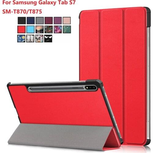 Case for Samsung Galaxy Tab S7 11 inch with Pencil Holder Magnetic Adsorption Tablet PC Stand Cover for SM-870 SM-T875