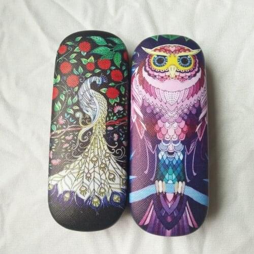LIUSVENTINA Hot Story Cute Secret Garden Peacock Owl Frame Glasses Box Sunglasses Case Gift for Girls and Friends