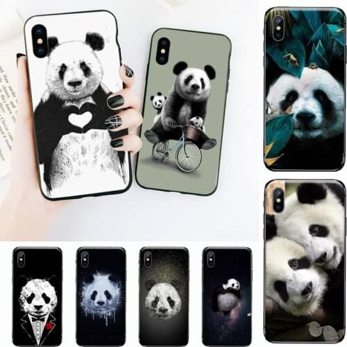 Cute panda Phone Case for iPhone 11 12 mini pro XS MAX 8 7 6 6S Plus X 5S SE 2020 XR