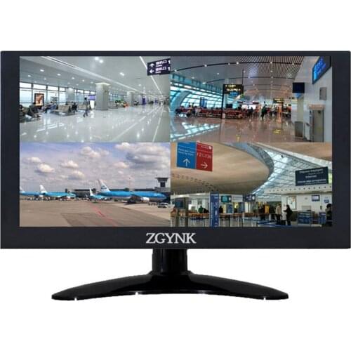 Zgynk / 11.6/12 inch four - screen, four camera industrial monitor / metal display, VGA BNC1 BNC2 BNC3 BNC4 display