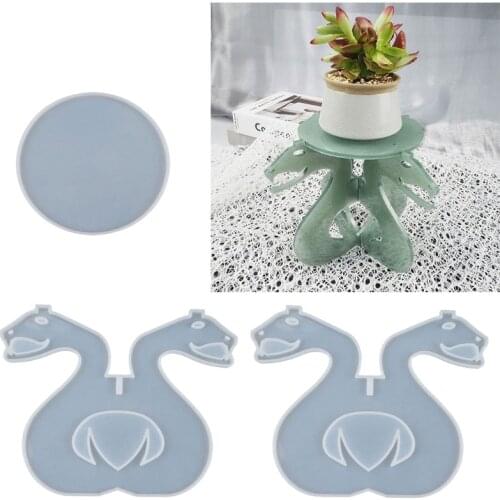 DIY Snake Shape Flower Pot Tray Silicone Resin Molds Flower Pot Holder Snake Leg Bracket Resin Casting Mold Craft Tools