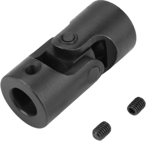 DIY Steering Universal Joint Shaft Coupling Connector DIY Motor Shaft Joint U-joint Black Shaft Fitting Accessories 12*24*56mm