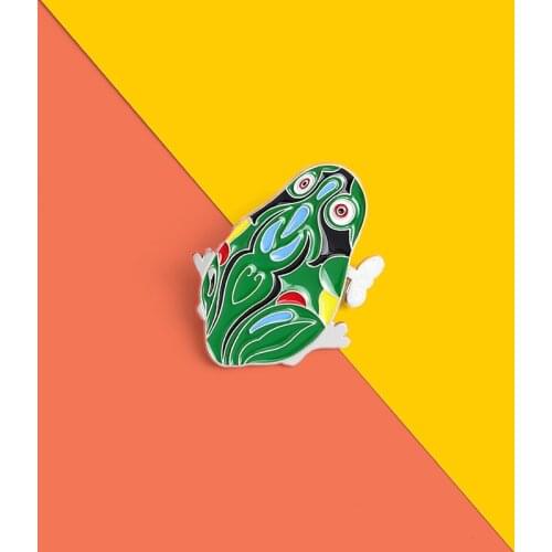 Enamel Pins Cartoon Cute Funny Frog Brooch Collar Pin Broches for WomenS Clothing Metal Badges for Backpack Broches Jewelry