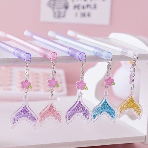 Fishtail Gel Pen Cute Gel Pens Student Kawaii Cool Pens Korean Stationery Gel Ink Pen Pink School Supplies Office Accessories