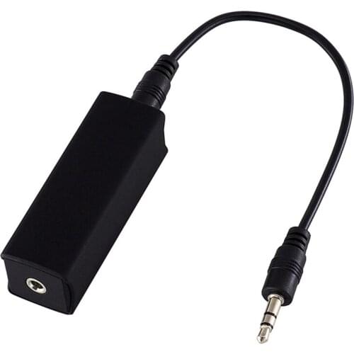 Hot Ground Loop Noise Isolator Anti-Interference Safety Accessory with 3.5mm Cable, Stereo Car Audio Auxiliary Cable
