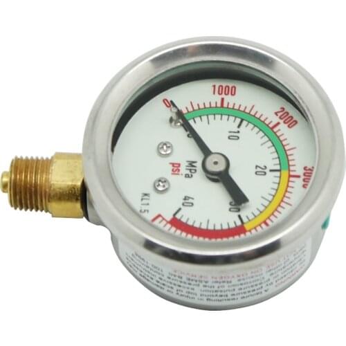 SPUNKY 1/8NPT PCP Paintball Vertical Manometre for Fill Station 40Mpa/6000psi High Pressure Gauge