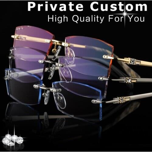 High Clear Lens Design Glasses Frames Gold Men Rimless Eyeglasses Male Complete Spectacle Prescription Computer Eye Glasses 648