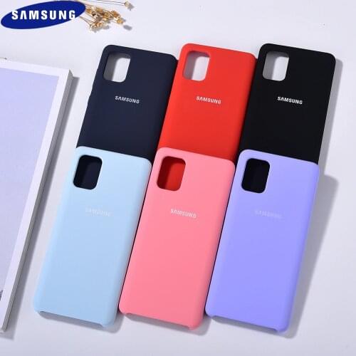 Original Samsung Liquid Silicone Case For Galaxy A31 A41 A51 A71 A21s M31s Smooth Protect Back Cover Silky Soft Housing Skin