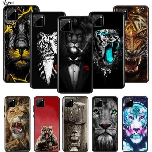 Tiger lion beast For OPPO Realme 2 3 3i 5 5S 5i 6 6S 6i 7 7i Narzo 10 20 Pro Global Silicone Black Soft TPU Phone Case