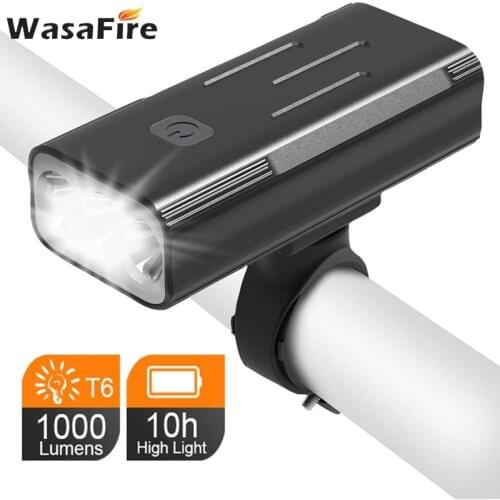 WasaFire Super Bright Bike Light Headlight 1000 Lumen USB Rechargeable Bicycle Lamp T6 LED MTB 5200mAh Flashlight Bicycle Light