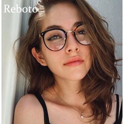 Vintage Round Anti blue light women computer glasses frame fashion Brand designer Clear lens Transparent womens eyeglass frame