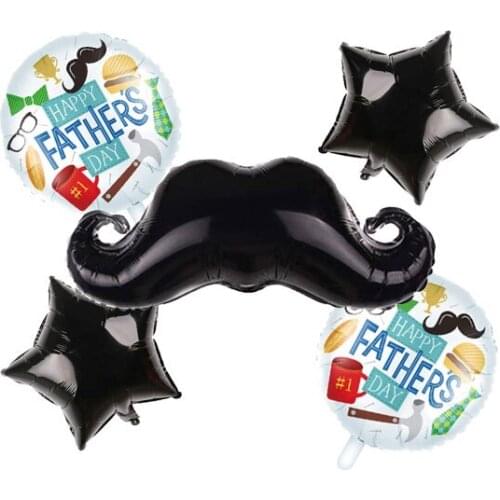 Moustache Balloons Foil Moustache Beard Balloons and Star Balloons Kit for Little Man Themed Birthday Baby Shower Wedding