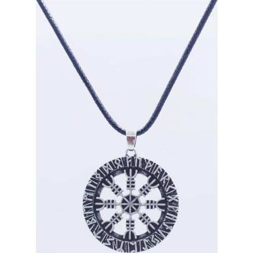Pagan Amulet Scandinavian Talisman Viking Runes Vegvisir Compass Pendant Necklace