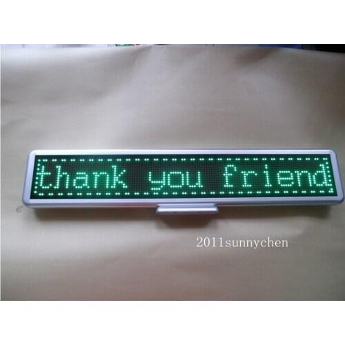 Green Programmable LED Moving Scrolling Message Display Sign Board 21"x4"