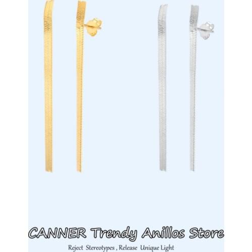 Canner Pendientes Plata 925 Earrings For Women Chain Crystal Clear Zircon Earings Korean Jewelry Piercing pendientes Aretes W5